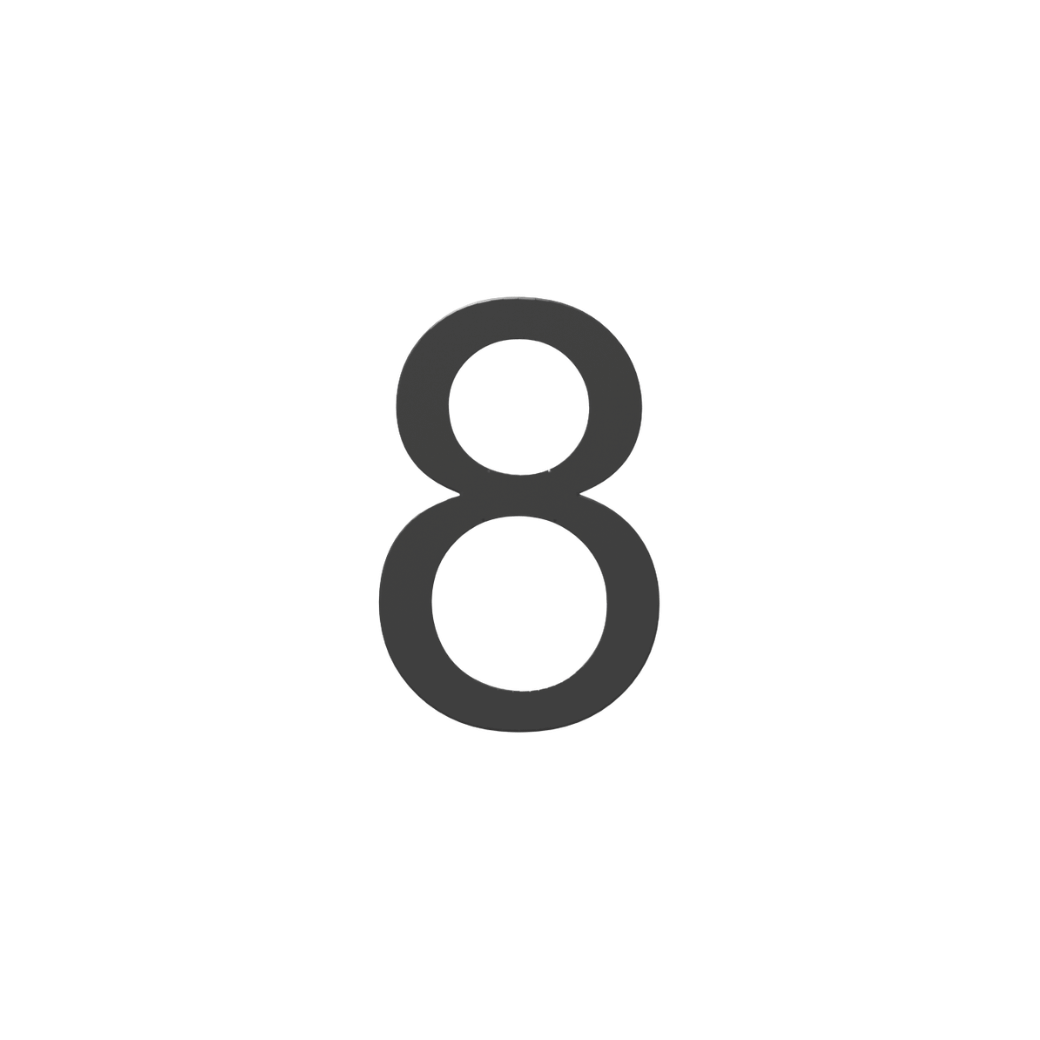 125mm Black Stainless Steel House Letters and Numbers (Self Adhesive) - 316 Marine Grade