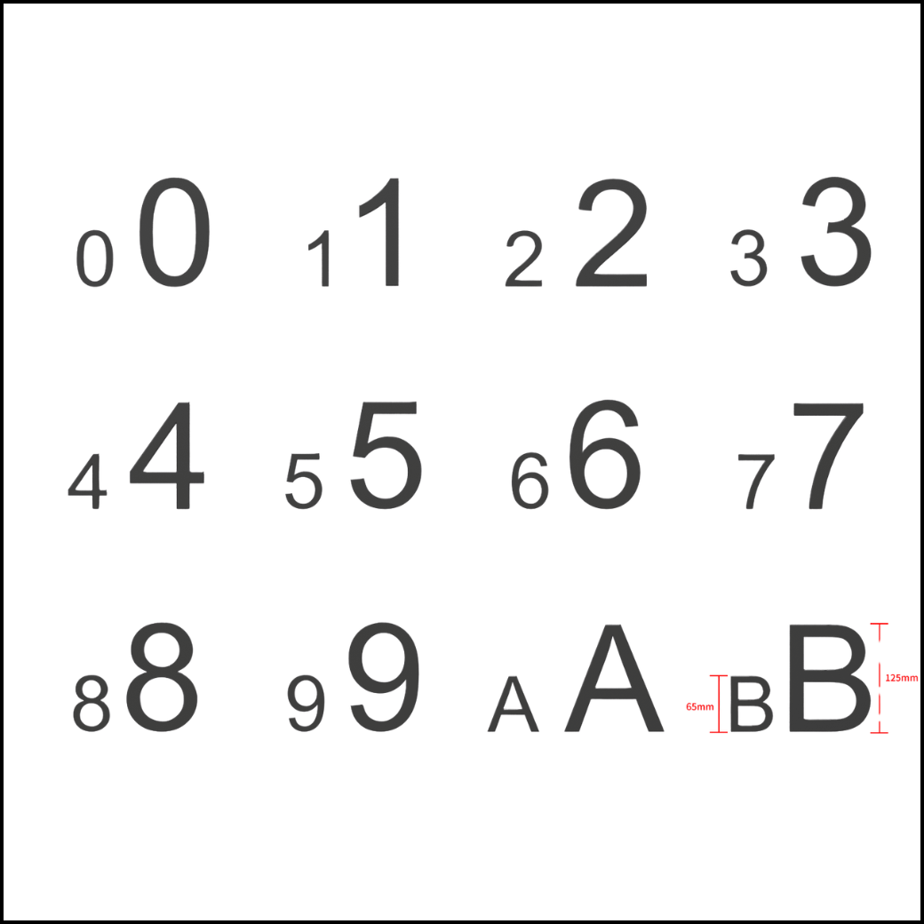 125mm Black Stainless Steel House Letters and Numbers (Self Adhesive) - 316 Marine Grade