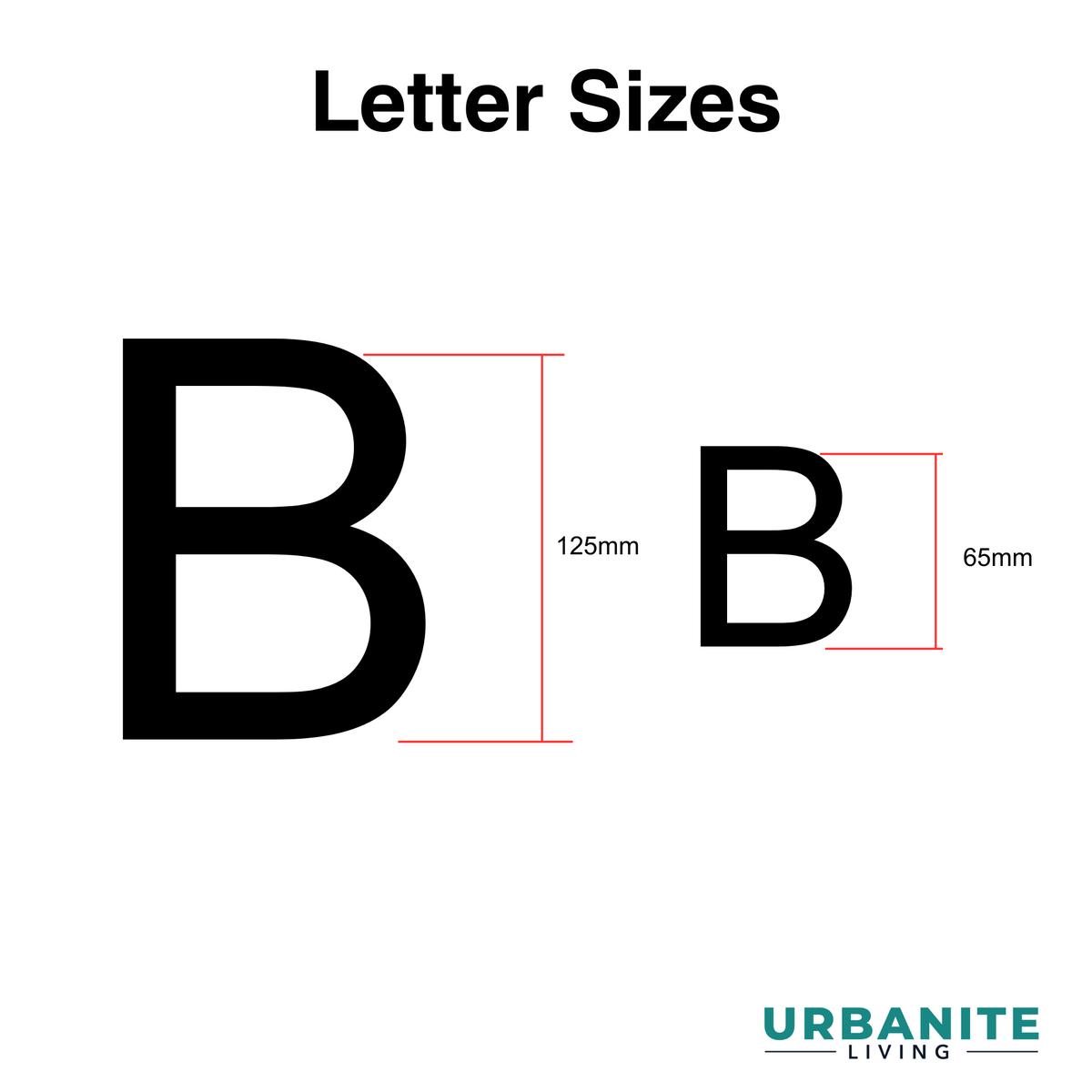 65mm Black 316 Stainless Steel House Letters and Numbers (Self Adhesive) - 316 Marine Grade