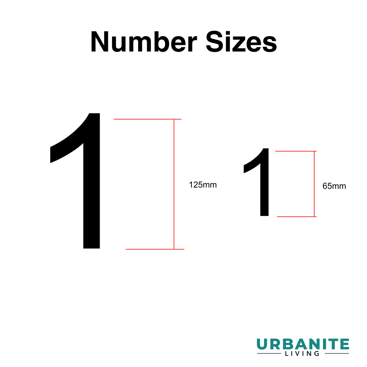 125mm Black Stainless Steel House Letters and Numbers (Self Adhesive) - 316 Marine Grade
