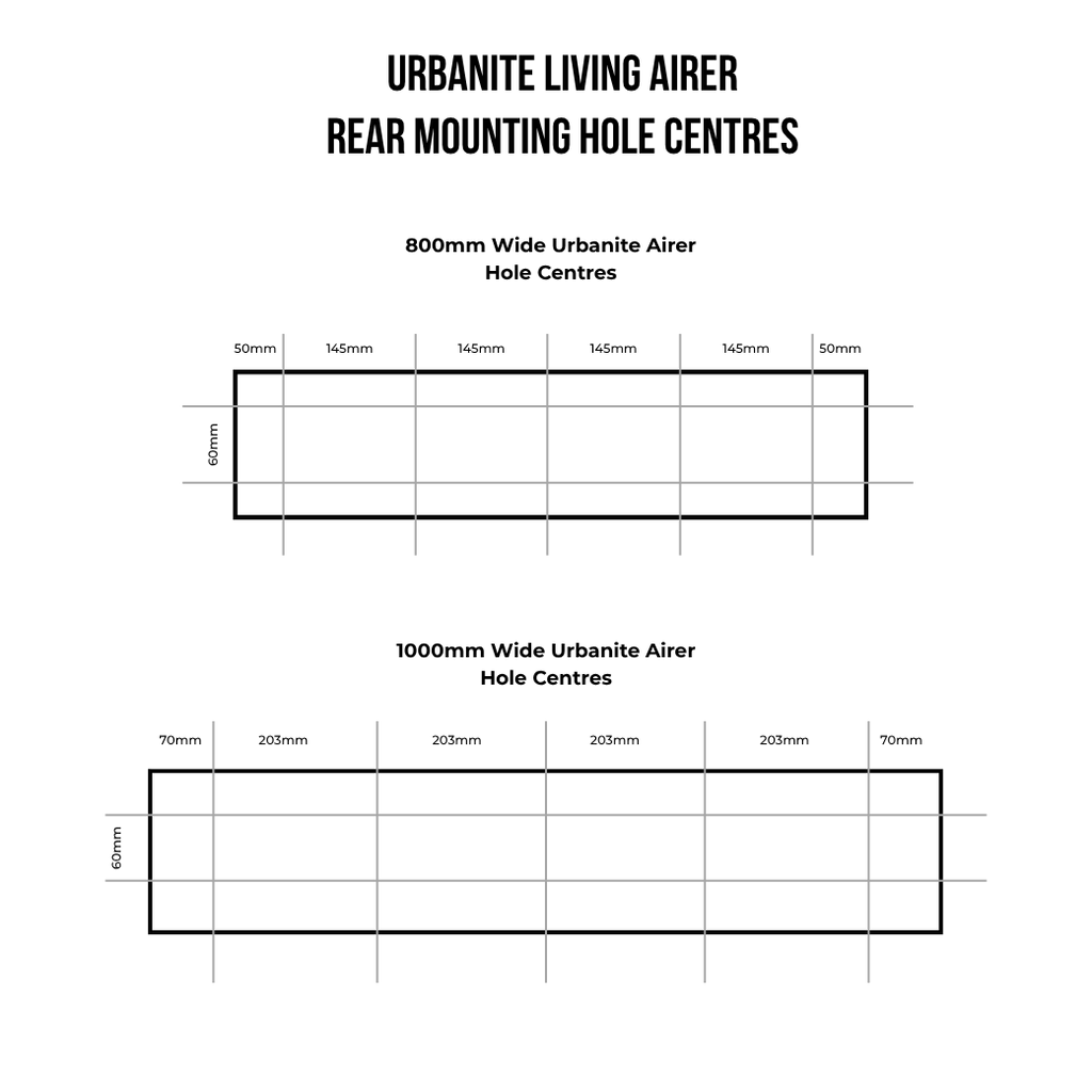 Urbanite Living Airer Hole Centre Drilling Template