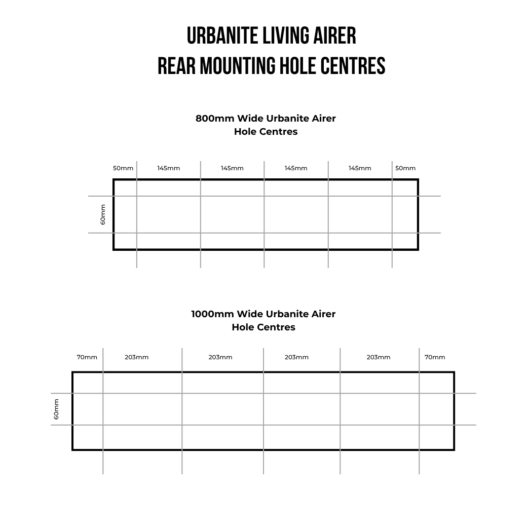 Urbanite Living Airer Hole Centre Drilling Template