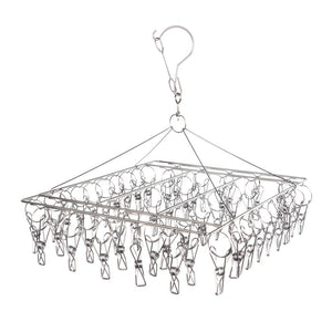 Indoor Rectangle Stainless Steel Sock Hanger With 50 Pegs