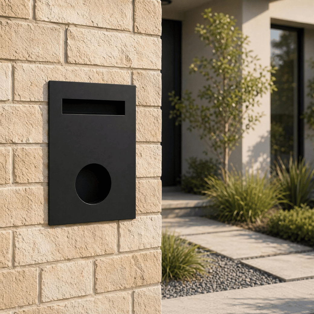 Robin Fence/Brick Letterbox - Black