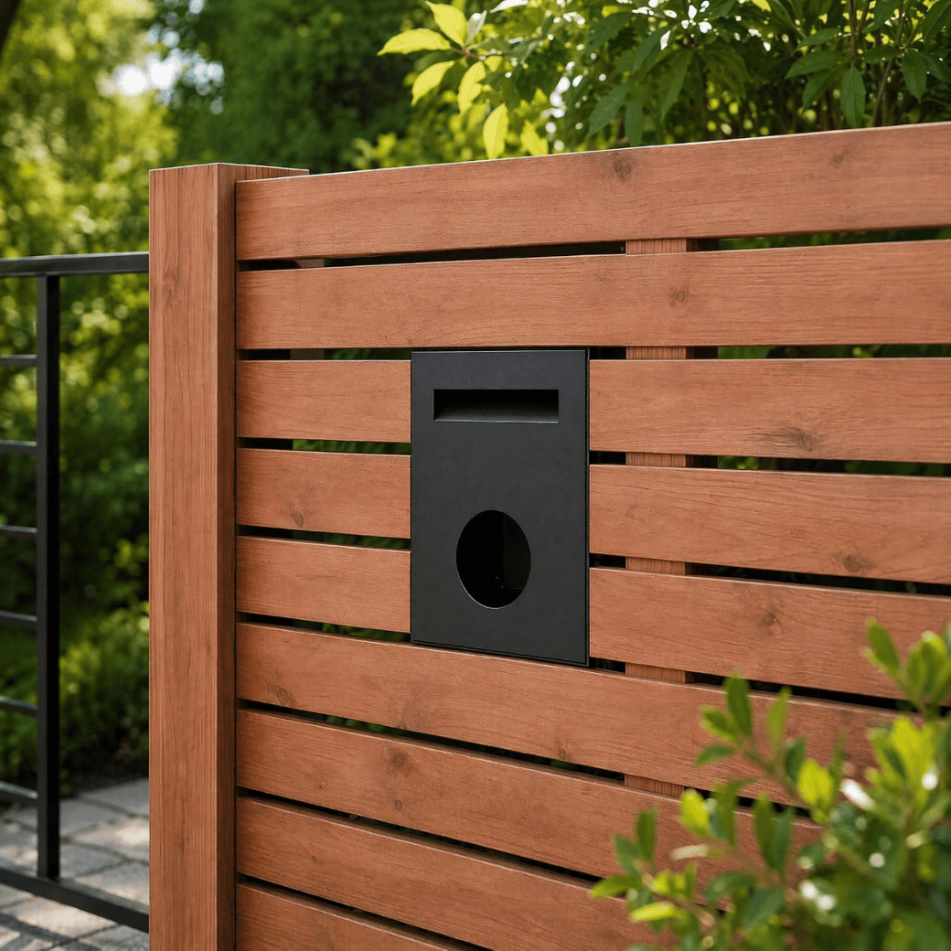Robin Fence/Brick Letterbox - Black