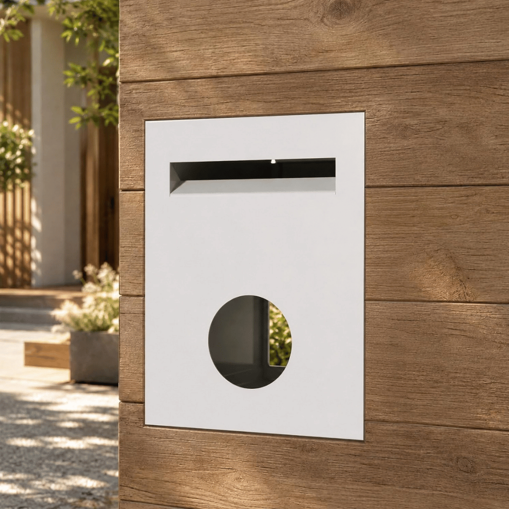 Robin Fence/Brick Letterbox - White