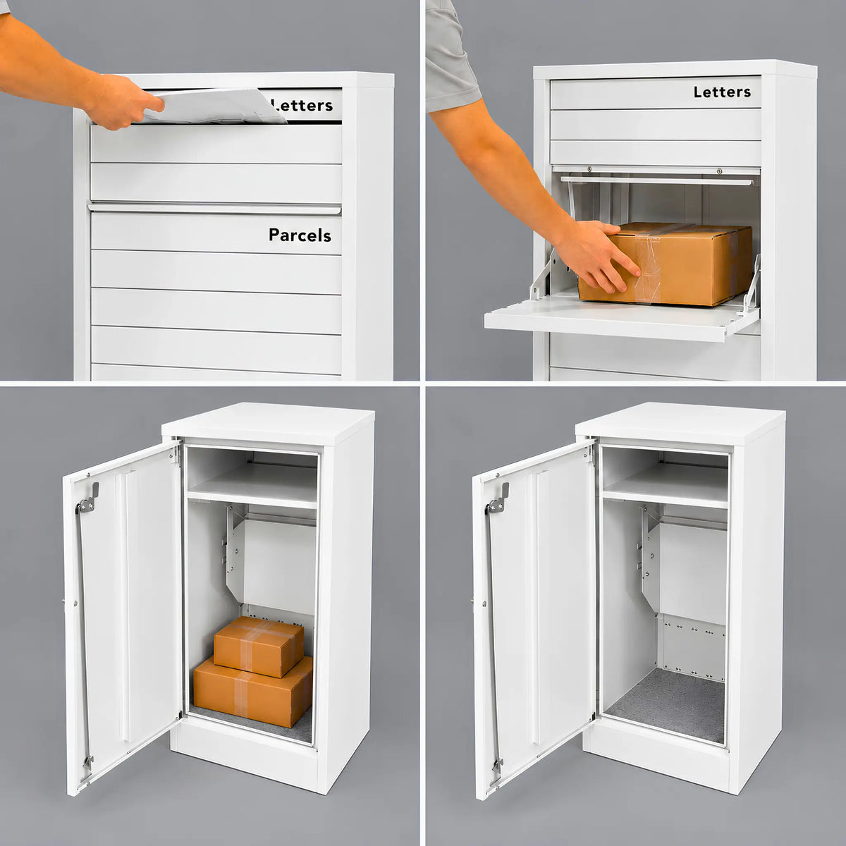 Urbanite Lliving Kestrel Parcel Letterbox how to use images - studio photographs.