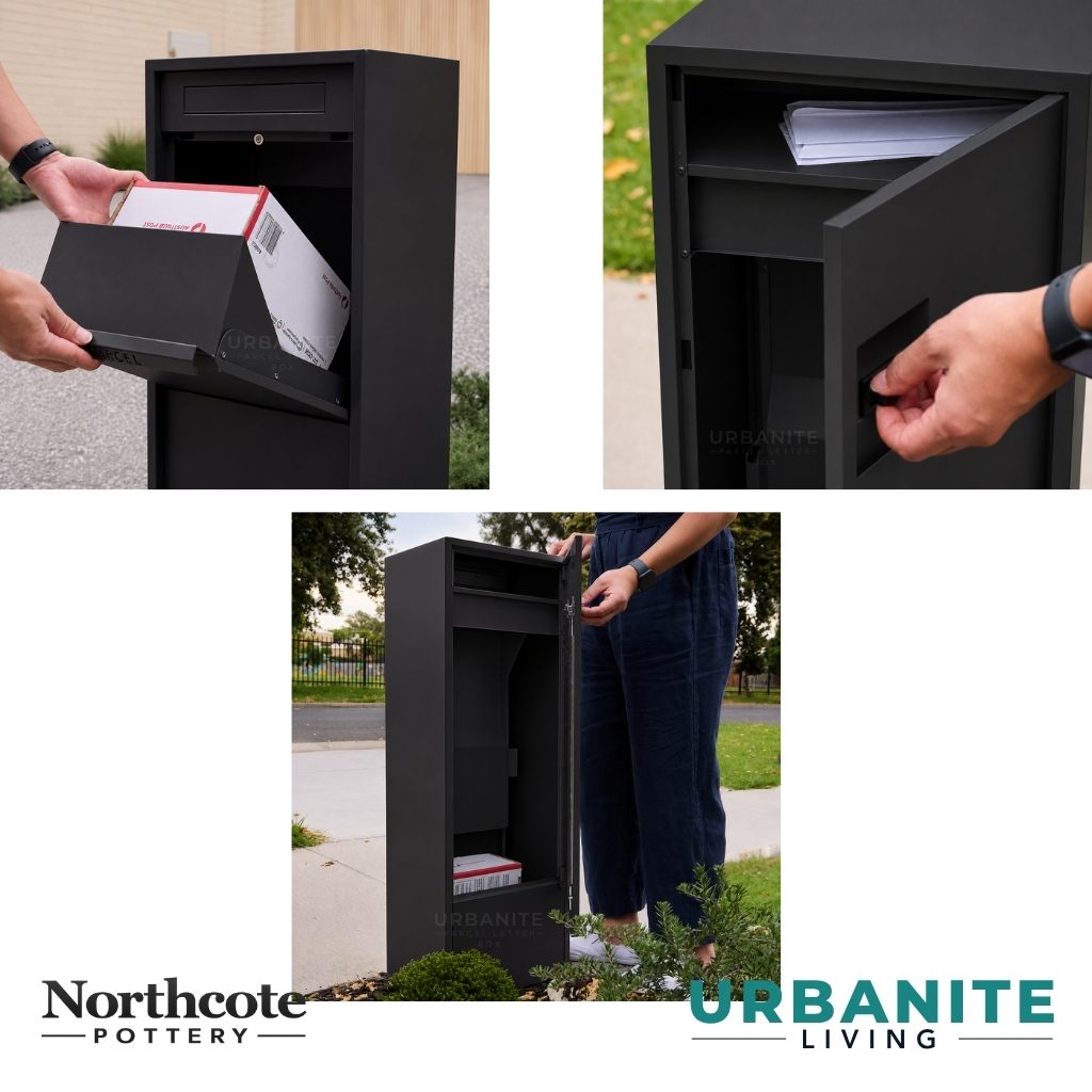 Northcote Pottery Zip Parcel Letterbox Black | Urbanite Living