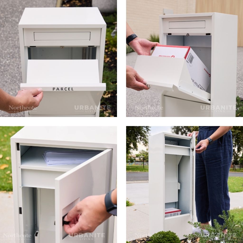Northcote Pottery Zip Parcel Letterbox White | Urbanite Living