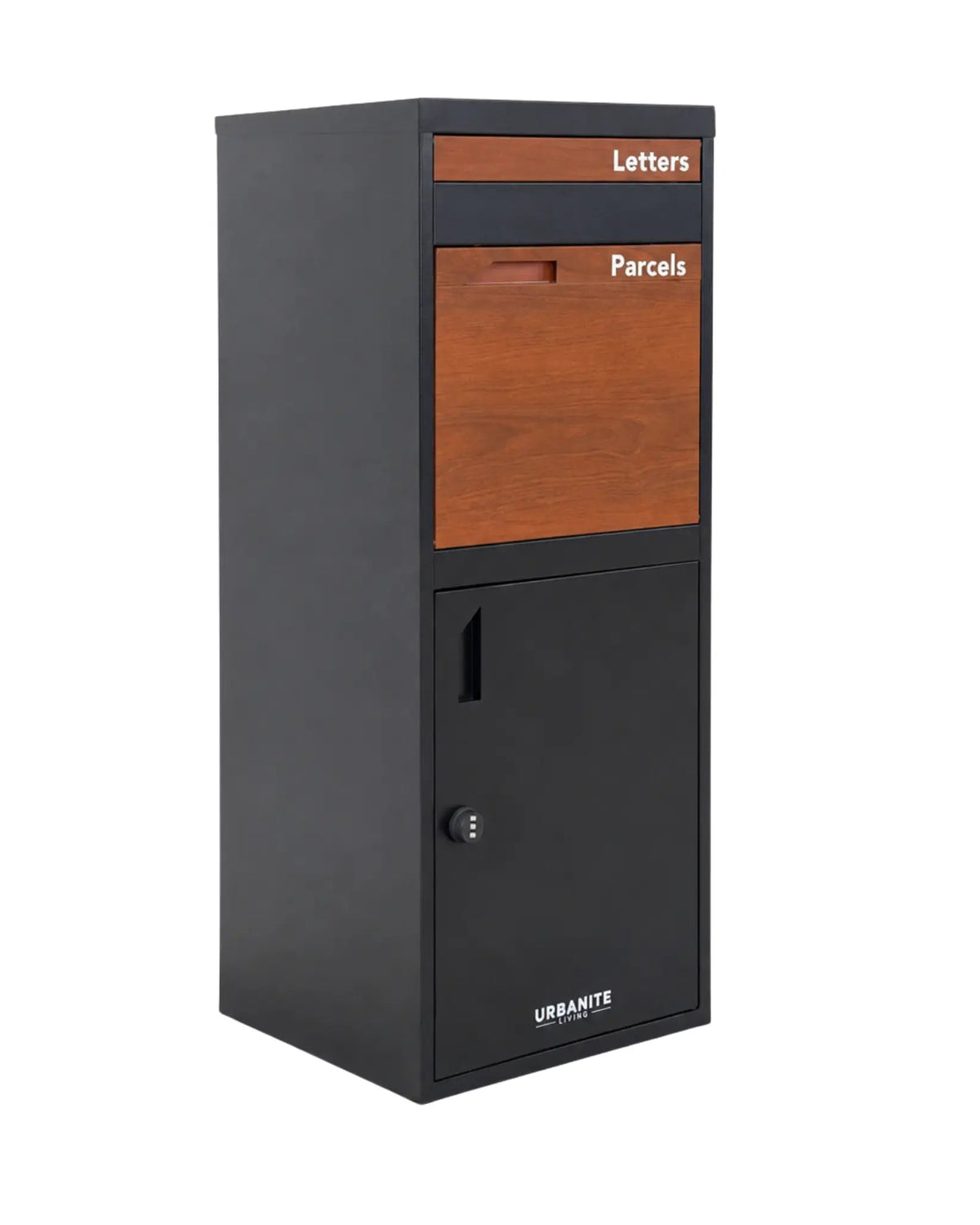 Osprey Pillar Parcel Letterbox – Black/Merbau